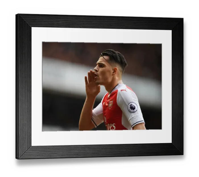 Framed Print : Granit Xhaka: Battle in the Heart of the Action against Tottenham, 2016-17 Premier League Framed Print : Granit Xhaka: Battle in the Heart of the Action against Tottenham, 2016-17 Premier League