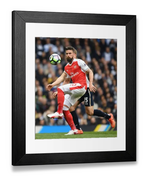 Framed Print : Olivier Giroud in Action: Arsenal vs. Tottenham Hotspur, Premier League 2016-17