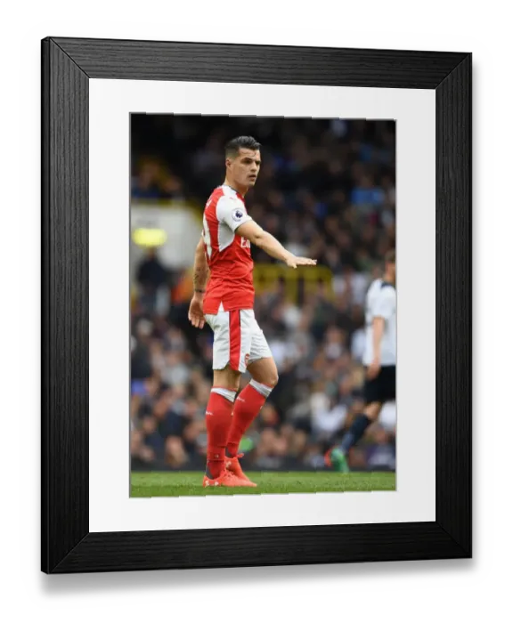 Framed Print : Granit Xhaka: In Action Against Tottenham in the 2016-17 Premier League