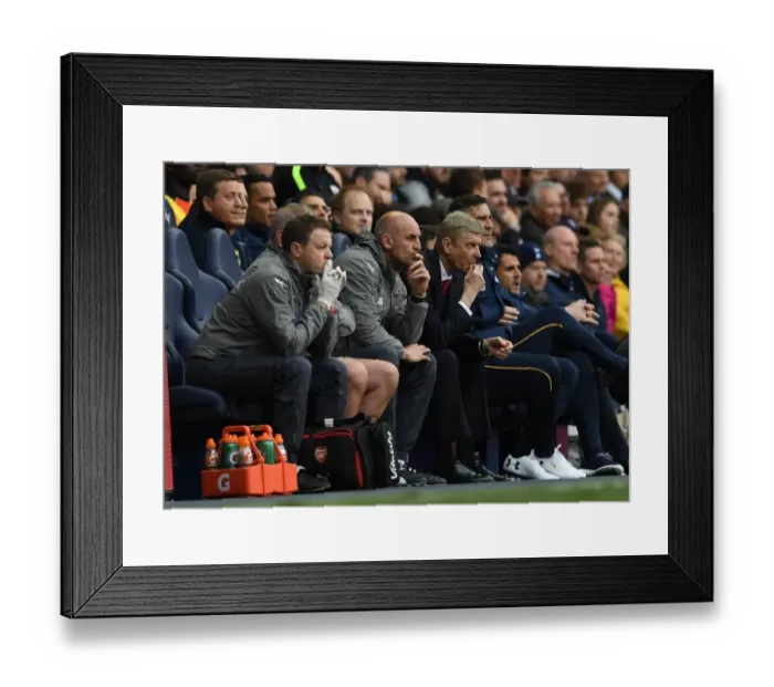 Framed Print : Arsene Wenger and His Team: Arsenal's Triumvirate at White Hart Lane (Tottenham Hotspur v Arsenal 2016-17)