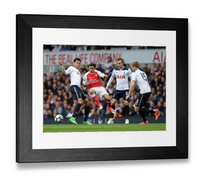 Framed Print : Clash of Stars: Sanchez vs. Alli, Eriksen, and Dier - Tottenham vs. Arsenal, Premier League 2016-17