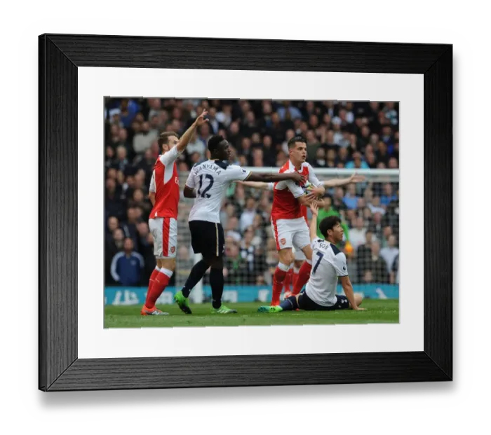 Framed Print : Xhaka Holds Off Son and Wanyama in Intense Tottenham-Arsenal Clash Framed Print : Xhaka Holds Off Son and Wanyama in Intense Tottenham-Arsenal Clash