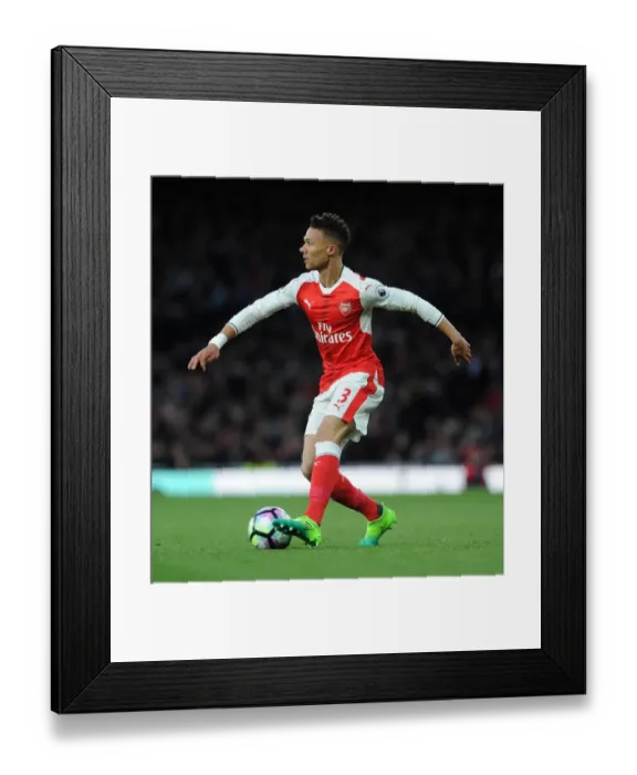 Framed Print : Kieran Gibbs (Arsenal). Arsenal 1: 0 Leicester City. Premier League. Emirates Stadium Framed Print : Kieran Gibbs (Arsenal). Arsenal 1: 0 Leicester City. Premier League. Emirates Stadium