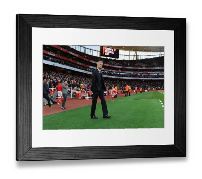 Framed Print : Arsene Wenger Leads Arsenal to Victory: 1-0 vs Leicester City, Premier League, Emirates Stadium (2017)