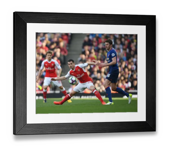 Framed Print : Clash of Midfield Titans: Xhaka vs Carrick (Arsenal vs Manchester United, 2016-17)