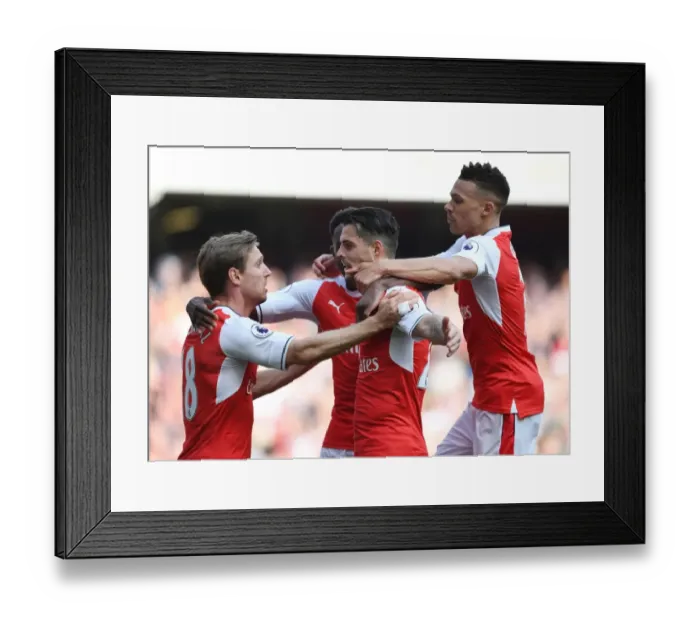 Framed Print : Arsenal Celebrate: Xhaka, Gibbs, Monreal, Welbeck Score Against Manchester United (2016-17) Framed Print : Arsenal Celebrate: Xhaka, Gibbs, Monreal, Welbeck Score Against Manchester United (2016-17)