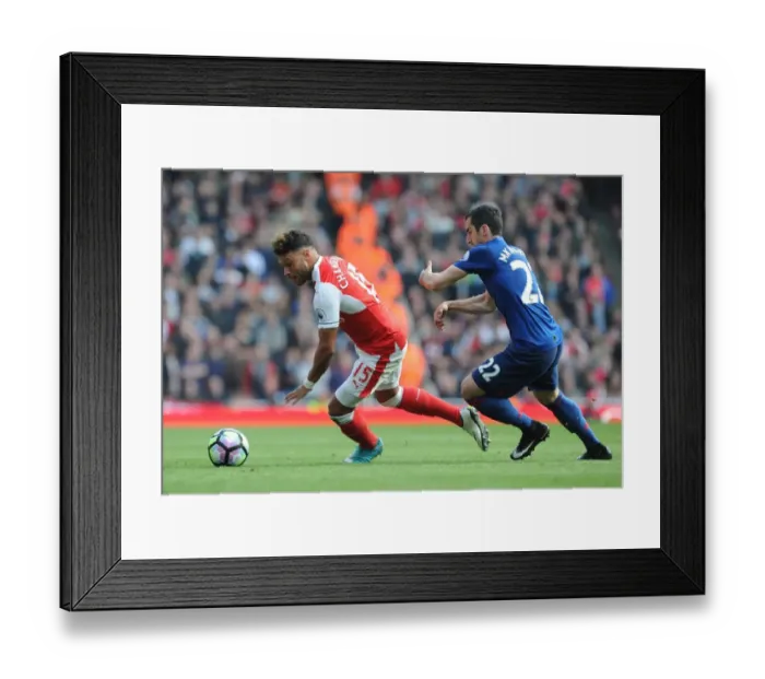 Framed Print : Clash of Talents: Oxlade-Chamberlain vs. Mkhitaryan - Arsenal vs. Manchester United, Premier League 2016-17
