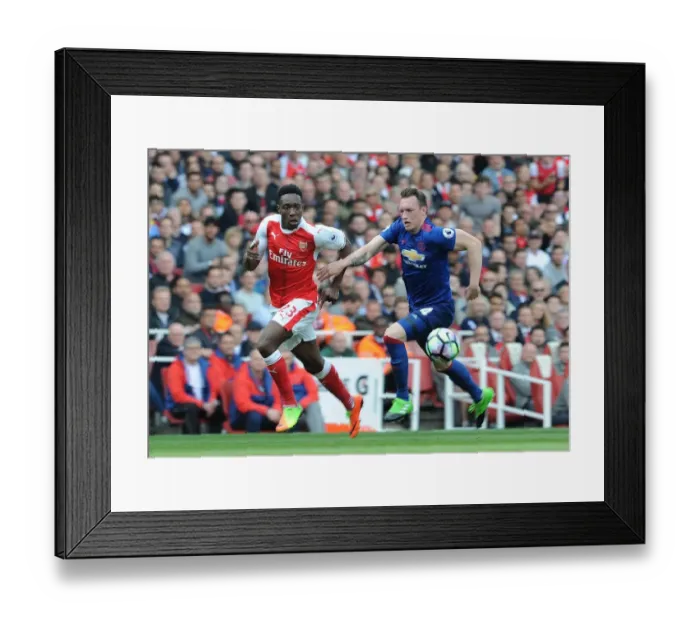 Framed Print : Clash of Titans: Welbeck vs Jones - Arsenal vs Manchester United, Premier League 2016-17
