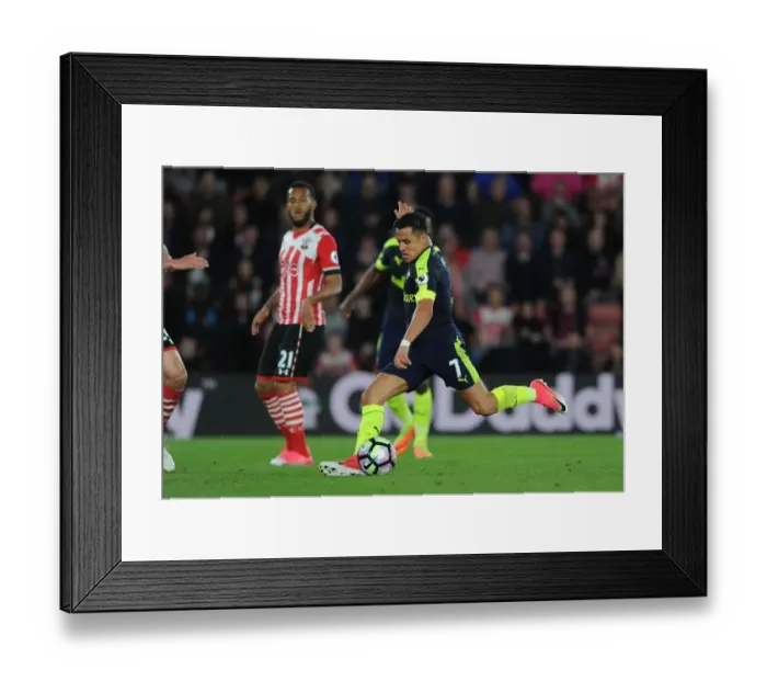 Framed Print : Alexis Sanchez Scores First Goal: Arsenal's Victory Over Southampton in Premier League 2016-17