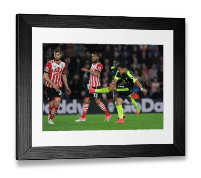 Framed Print : Alexis Sanchez Scores First Goal: Arsenal's Premier League Victory over Southampton (2016-17) Framed Print : Alexis Sanchez Scores First Goal: Arsenal's Premier League Victory over Southampton (2016-17)