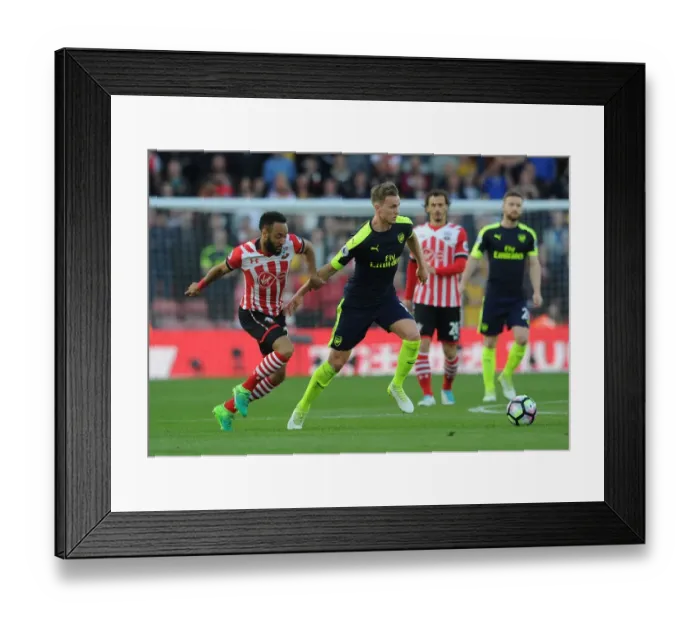 Framed Print : Clash of Forces: Holding vs. Redmond in Southampton vs. Arsenal Premier League Showdown Framed Print : Clash of Forces: Holding vs. Redmond in Southampton vs. Arsenal Premier League Showdown