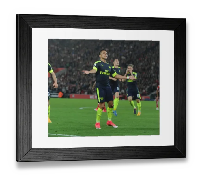 Framed Print : Alexis Sanchez Scores the Opener: Arsenal Triumphs over Southampton in Premier League 2016-17 Framed Print : Alexis Sanchez Scores the Opener: Arsenal Triumphs over Southampton in Premier League 2016-17