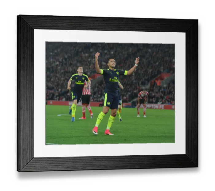 Framed Print : Alexis Sanchez Scores the Opener: Arsenal's Premier League Victory over Southampton (2016-17)