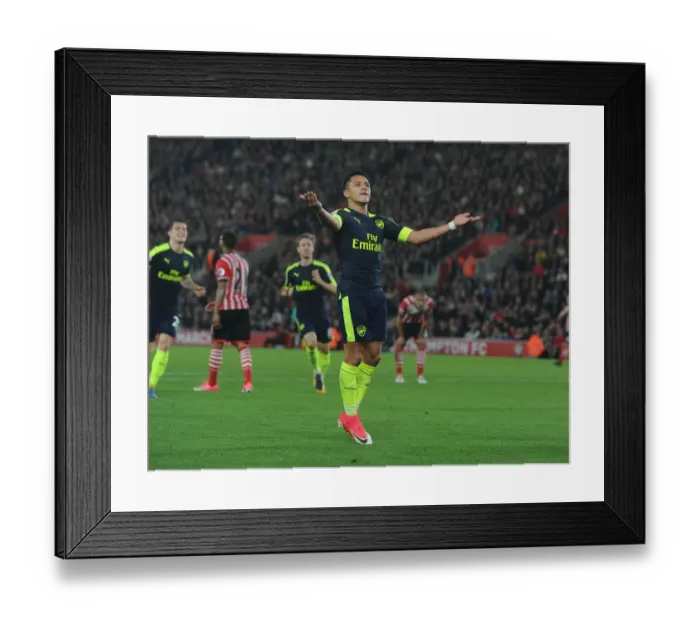 Framed Print : Alexis Sanchez Scores First Goal: Southampton vs. Arsenal, Premier League 2016-17