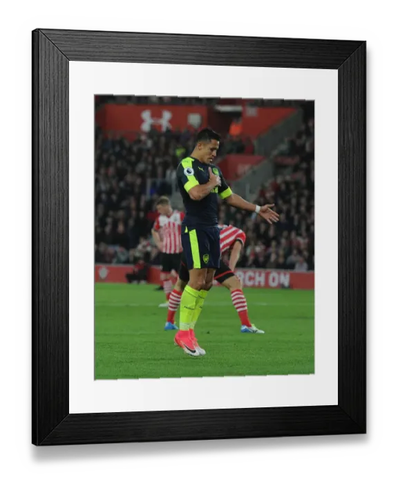 Framed Print : Alexis Sanchez Scores the Opener: Arsenal's Triumph at Southampton, Premier League 2016-17