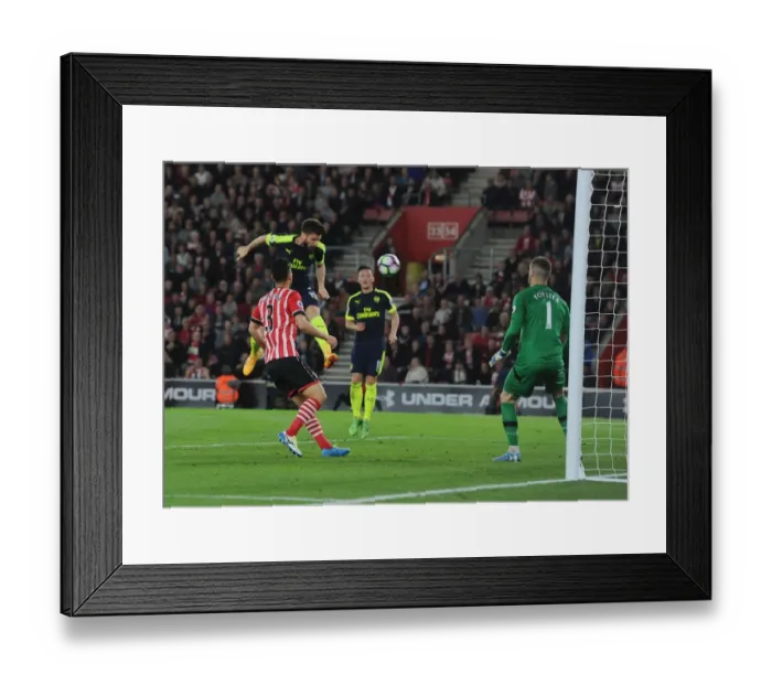 Framed Print : Olivier Giroud Scores Past Fraser Forster: Southampton vs. Arsenal, Premier League 2016-17 Framed Print : Olivier Giroud Scores Past Fraser Forster: Southampton vs. Arsenal, Premier League 2016-17