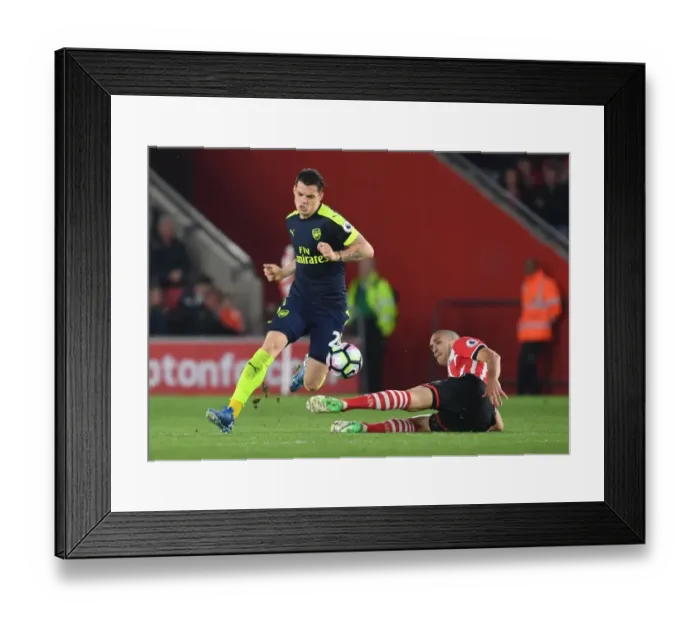 Framed Print : Clash of Midfield Titans: Xhaka vs. Romeu in Southampton v Arsenal Framed Print : Clash of Midfield Titans: Xhaka vs. Romeu in Southampton v Arsenal