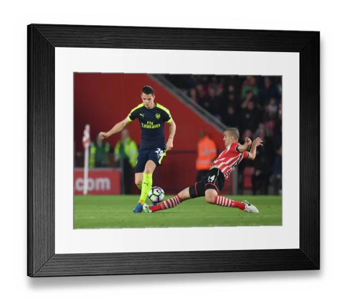 Framed Print : Clash of Midfield Titans: Xhaka vs. Romeu (Southampton vs. Arsenal, 2016-17) Framed Print : Clash of Midfield Titans: Xhaka vs. Romeu (Southampton vs. Arsenal, 2016-17)
