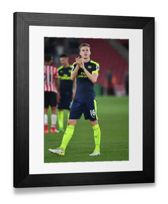 Framed Print : Rob Holding Celebrates with Arsenal Fans after Southampton Victory, 2016-17 Premier League Framed Print : Rob Holding Celebrates with Arsenal Fans after Southampton Victory, 2016-17 Premier League