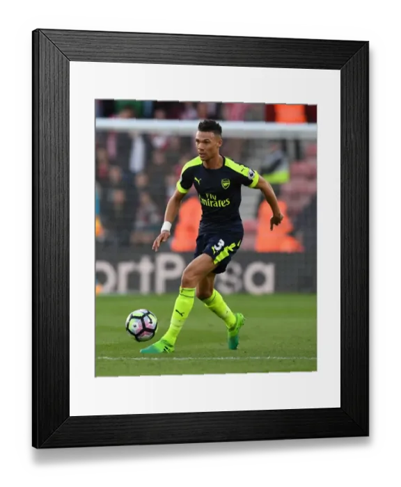 Framed Print : Kieran Gibbs in Action: Southampton vs Arsenal, Premier League 2016-17