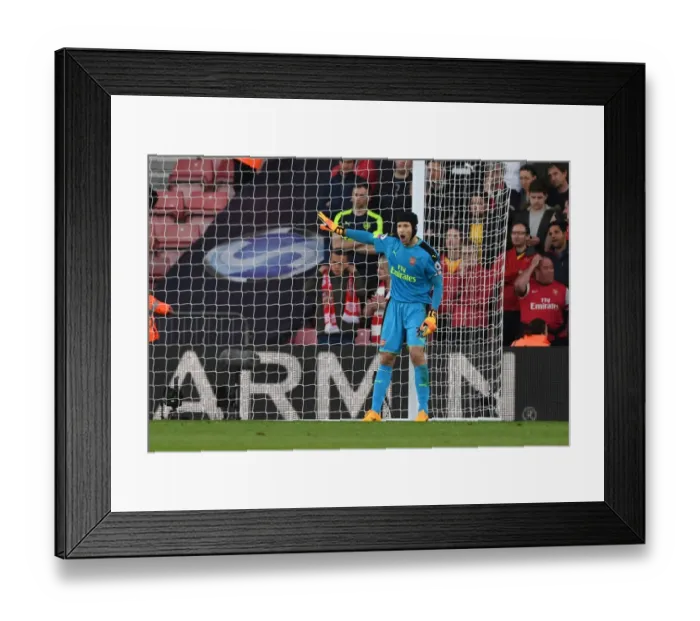 Framed Print : Petr Cech Focused: Arsenal vs. Southampton, Premier League 2016-17