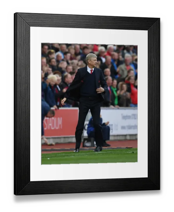 Framed Print : Arsene Wenger at Stoke City: A Premier League Battle (2016-17)