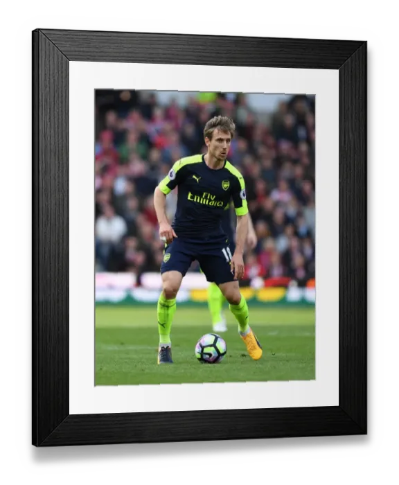 Framed Print : Nacho Monreal in Action: Stoke City vs Arsenal, Premier League 2016-17