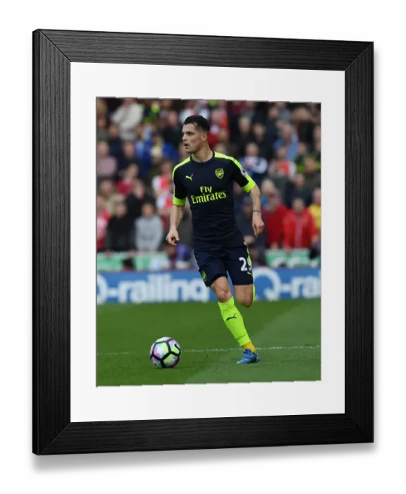 Framed Print : Granit Xhaka in Action: Arsenal vs Stoke City, Premier League 2016-17 Framed Print : Granit Xhaka in Action: Arsenal vs Stoke City, Premier League 2016-17