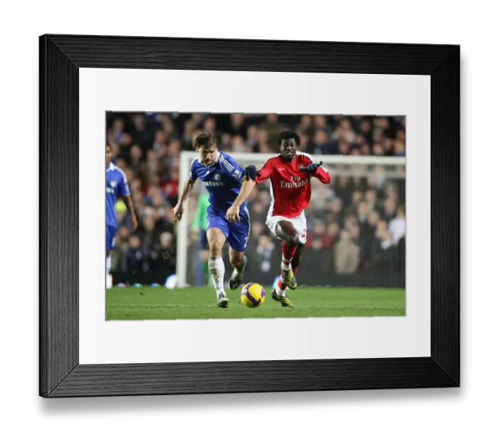 Framed Print : Adebayor's Double Stuns Ivanovic and Chelsea: Arsenal's 2-1 Victory at Stamford Bridge, 2008