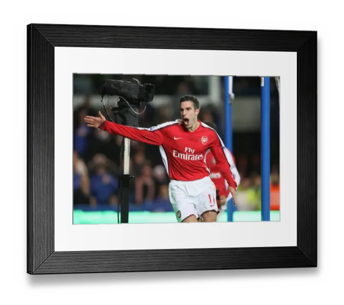 Framed Print : Robin van Persie's Historic First Goal: Arsenal 2-1 Chelsea, Premier League, 2008