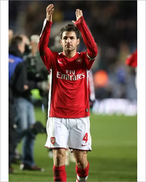 Arsenal captain Cesc Fabregas celebrates after the match