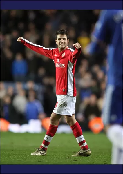 Arsenal captain Cesc Fabregas celebrates at the final whistle