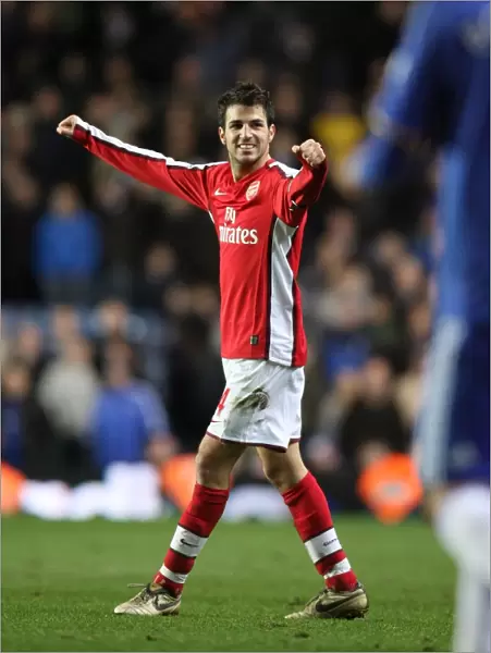 Arsenal captain Cesc Fabregas celebrates at the final whistle