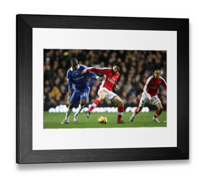 Framed Print : Samir Nasri Gael Clichy (Arsenal) Salomon Kalou (Chelsea)