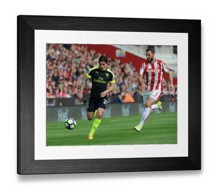 Framed Print : Bellerin vs Pieters: A Premier League Rivalry Ignites - Stoke City vs Arsenal (2016-17)