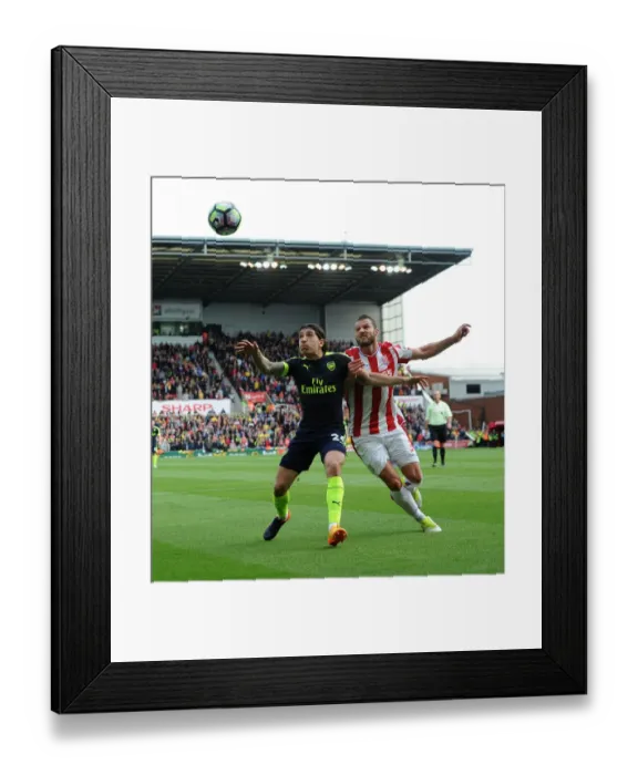 Framed Print : Clash of Wings: Bellerin vs Pieters in Stoke City vs Arsenal