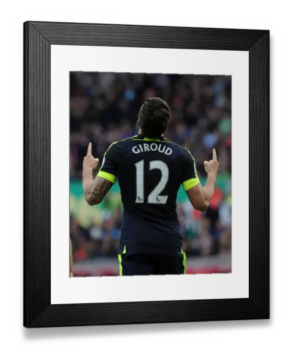 Framed Print : Giroud's Game-Winning Goal: Arsenal Secures Premier League Victory at Stoke City (2016-17) Framed Print : Giroud's Game-Winning Goal: Arsenal Secures Premier League Victory at Stoke City (2016-17)