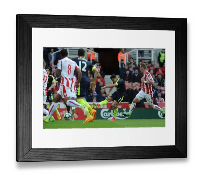 Framed Print : Alexis Sanchez's Hat-Trick: Arsenal Secures Victory Over Stoke City in Premier League 2016-17