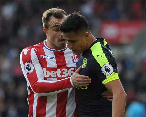 Sanchez and Shaqiri: A Moment of Respite Amidst the Intensity of Stoke vs. Arsenal (2016-17)