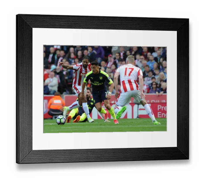 Framed Print : Clash of Titans: Sanchez vs Shawcross - Stoke City vs Arsenal, Premier League 2016-17