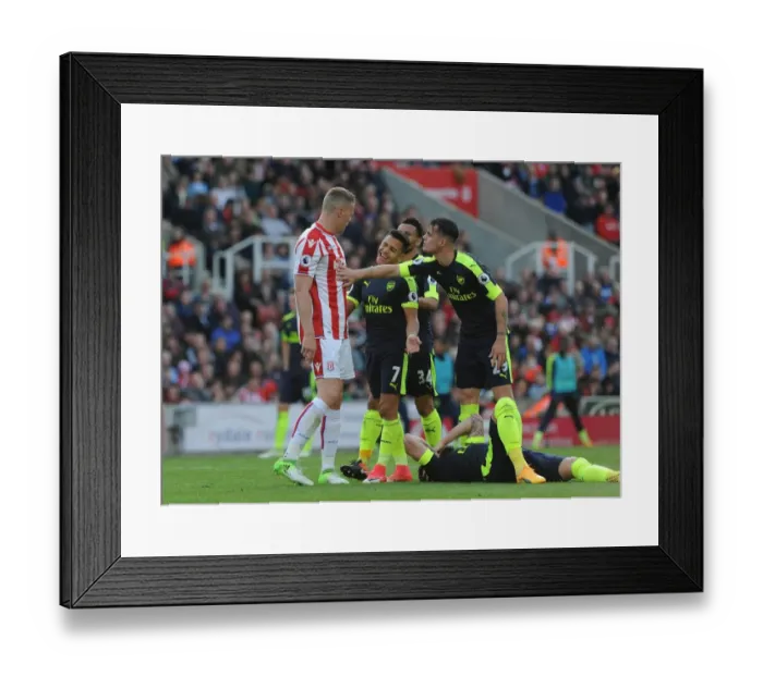 Framed Print : Sanchez and Xhaka Clash with Shawcross: Stoke City vs Arsenal, Premier League 2016-17 Framed Print : Sanchez and Xhaka Clash with Shawcross: Stoke City vs Arsenal, Premier League 2016-17