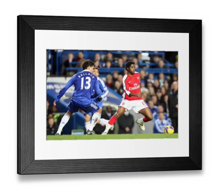 Framed Print : Alex Song (Arsenal) Michael Ballack (Chelsea)