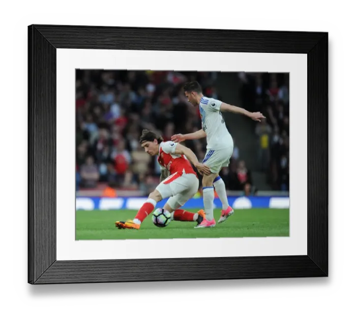 Framed Print : Clash at Emirates: Bellerin vs. Oviedo in Premier League Showdown