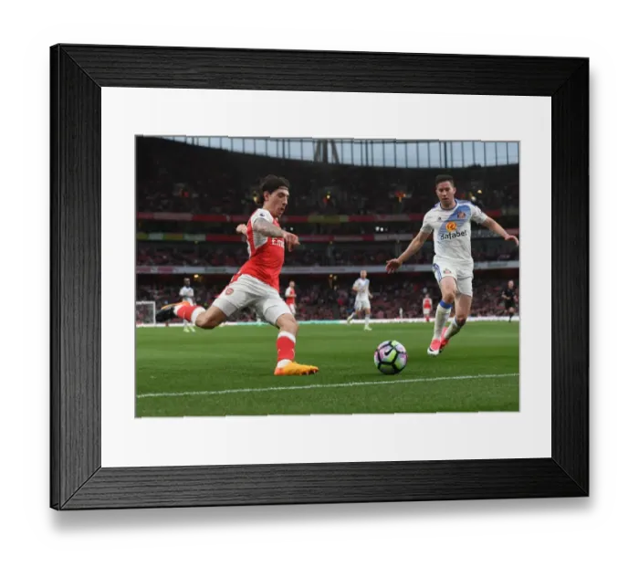 Framed Print : Bellerin vs. Oviedo: A Premier League Showdown at Emirates Stadium Framed Print : Bellerin vs. Oviedo: A Premier League Showdown at Emirates Stadium