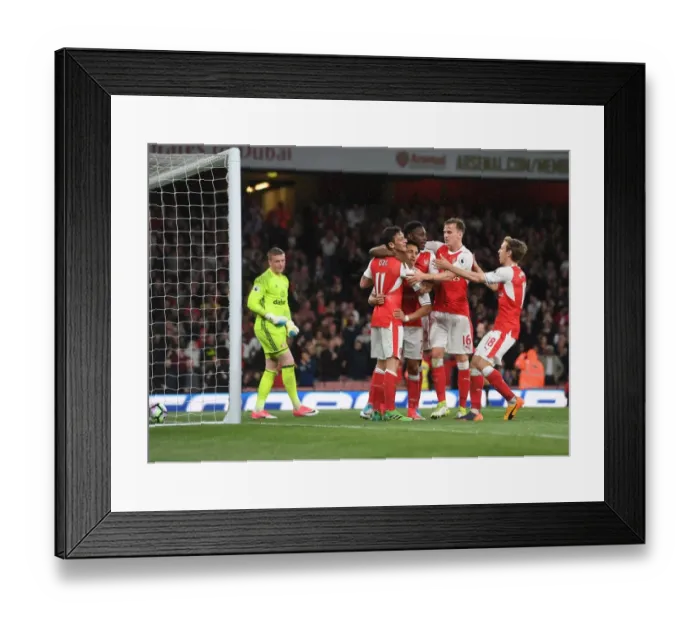 Framed Print : Arsenal Celebrate: Sanchez, Ozil, Welbeck, Holding, Monreal (vs Sunderland, 2016-17) Framed Print : Arsenal Celebrate: Sanchez, Ozil, Welbeck, Holding, Monreal (vs Sunderland, 2016-17)