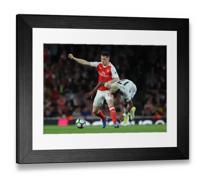 Framed Print : Xhaka vs. N'Dong: Clash at Emirates - Arsenal vs. Sunderland, Premier League 2016-17