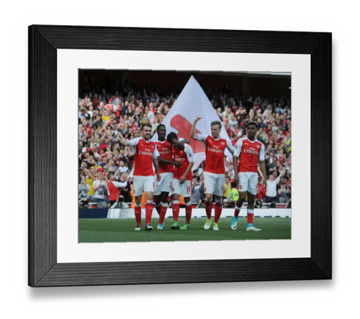 Framed Print : Arsenal Celebrate: Ramsey, Ozil, Welbeck, Holding, Iwobi