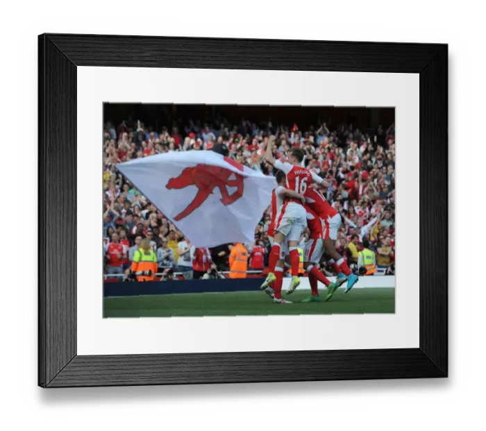 Framed Print : Arsenal's Aaron Ramsey and Rob Holding Celebrate Goal Against Everton (2016-17) Framed Print : Arsenal's Aaron Ramsey and Rob Holding Celebrate Goal Against Everton (2016-17)