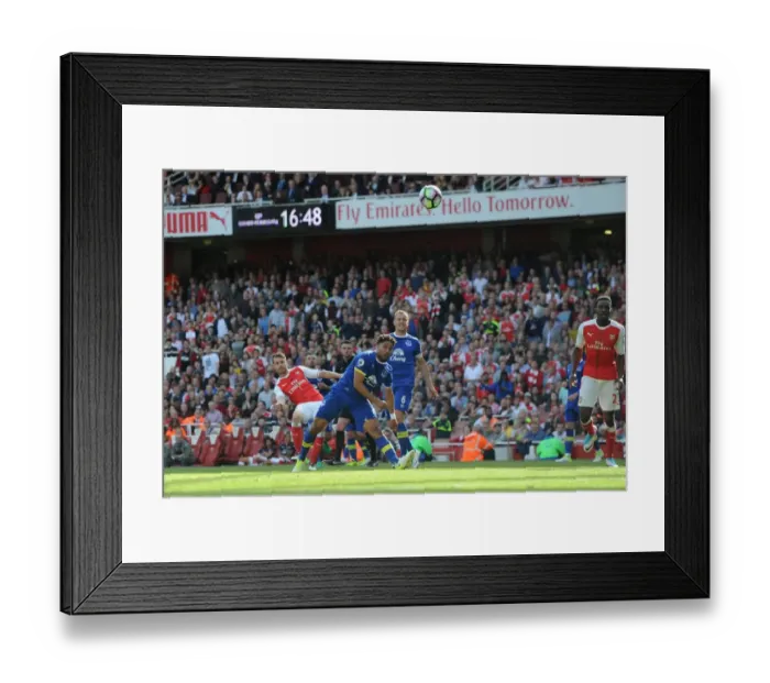 Framed Print : Dramatic Showdown: Ramsey Scores the Decisive Goal Past Williams (2016-17) - Arsenal Triumphs Over Everton