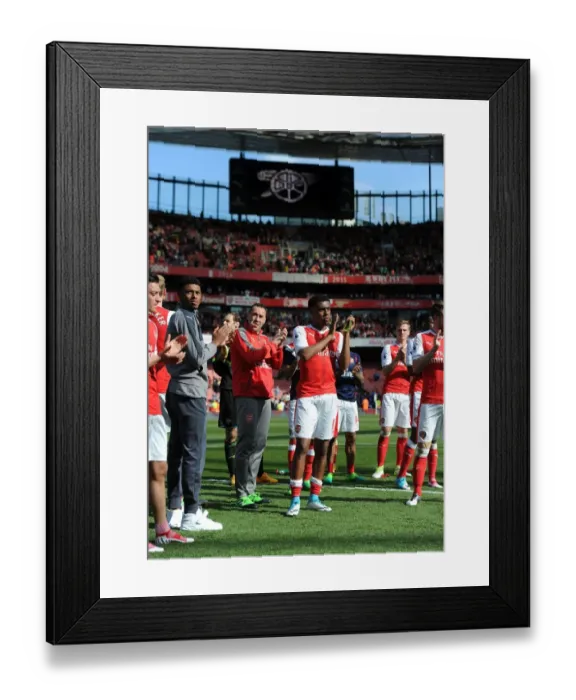 Framed Print : Arsenal Players Show Appreciation to Fans: Iwobi, Ospina, Reine-Adelaide